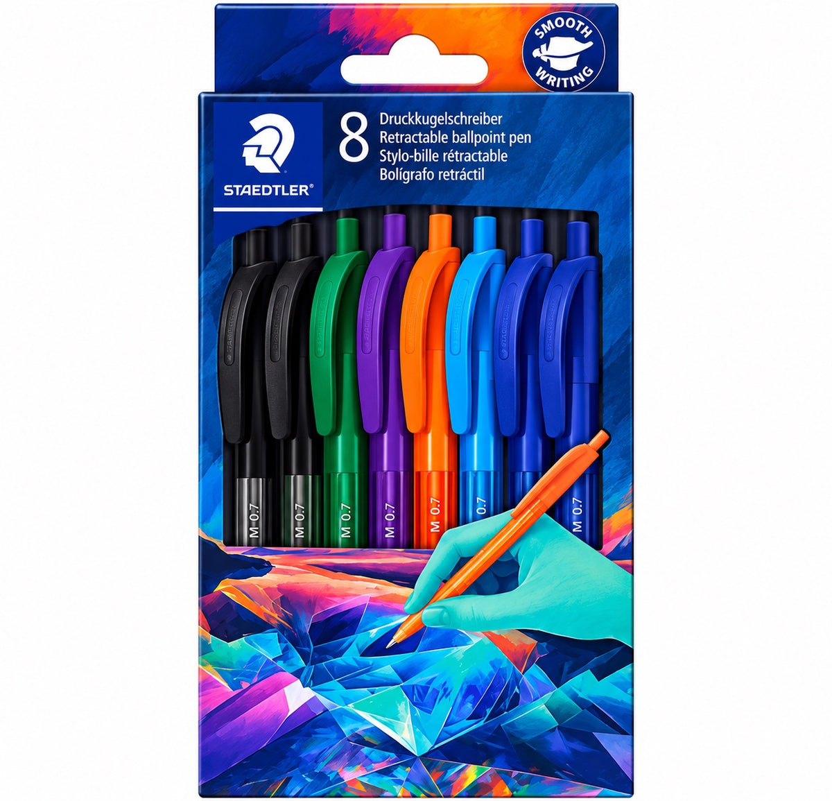 Staedtler 8 Retractable Ballpoint Pens – Assorted Colours